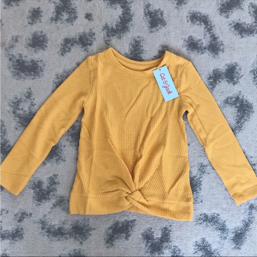 Cat And Jack Yellow Twist Front Long Sleeve Shirt Size 5T
